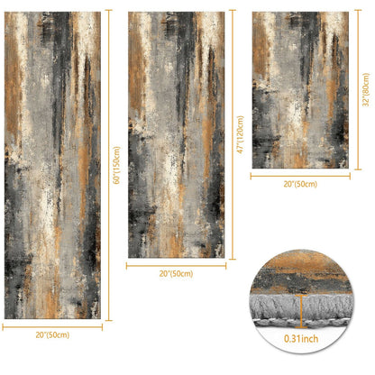 Three-piece kitchen rug set, non-slip and washable, abstract pattern kitchen hallway rug, soft and comfortable, suitable for sinks, floors, entrances, hallways and bathrooms. New Era Fashion LLc