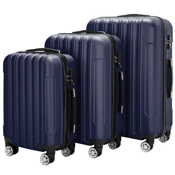 3-in-1 Multifunctional Large Capacity Traveling Storage Suitcase Luggage Set Navy Blue New Era Fashion LLc