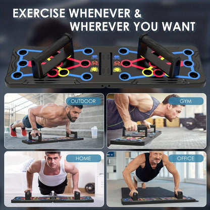 Push Up Board; Foldable Multi-Functional 20-In-1 Push Up Board; Chest Muscle Exercise Equipment For Men Women Fitness Training New Era Fashion LLc