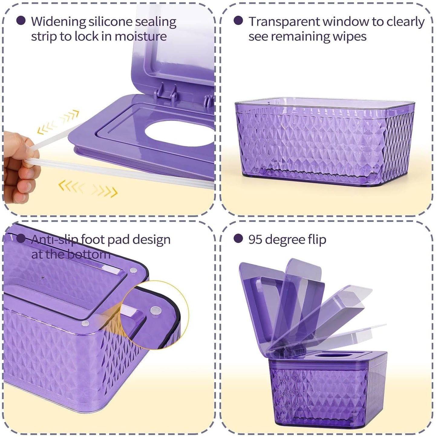 Wipes Dispenser, One-Handed Operation Wipe Holder for Baby & Adult, Seal-Designed Wipes Container for Bathroom Keep Diaper Wipes Fresh New Era Fashion LLc