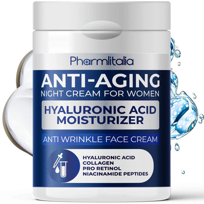 Night Cream for Women Anti aging Retinol Night Cream for Face Wrinkle Cream for Women Overnight Collagen Repair Hyaluronic Acid Face Moisturiser with Niacinamide Peptides Made in Italy New Era Fashion LLc