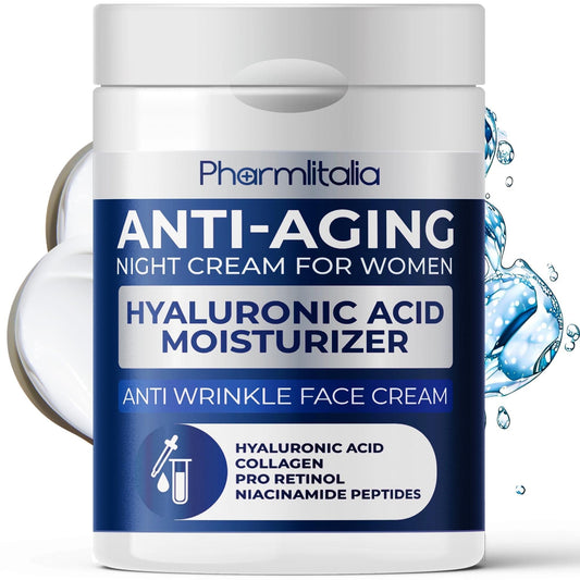Night Cream for Women Anti aging Retinol Night Cream for Face Wrinkle Cream for Women Overnight Collagen Repair Hyaluronic Acid Face Moisturiser with Niacinamide Peptides Made in Italy New Era Fashion LLc