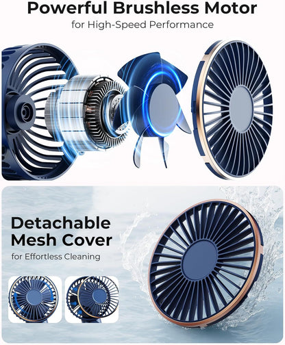 Portable Handheld Fan, Portable Fan Rechargeable, 4000mAh, 180° Adjustable, 6 Speed Wind, Display Electricity in Real Time, USB Rechargeable Foldable F an, Quiet Personal Fan as Power Bank New Era Fashion LLc