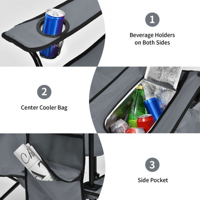 Portable Folding Picnic Double Chair With Umbrella New Era Fashion LLc