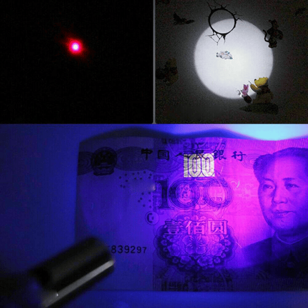 3 in1 1mw USB Rechargeable Pet Toy Pen Flashlight Red laser Beam UV Light 3-Modes Lamp New Era Fashion LLc
