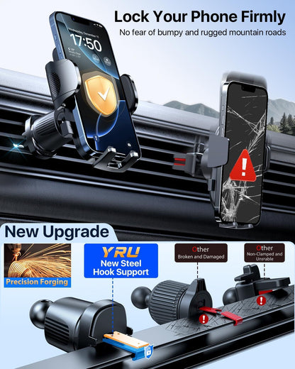 2026 Ultimate Car Phone Holder Mount Bendable & Adjustable Aluminum Arm Cell Phone Holder for Car Dashboard Windshield Phone Stand for iPhone 17 16 15 14 Pro Max Samsung Pickup Truck New Era Fashion LLc