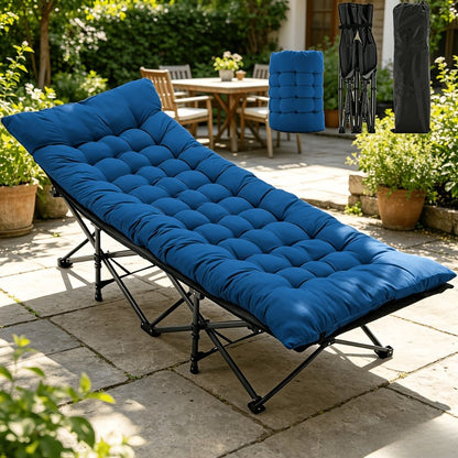 Foldable camping bed with mattress, sturdy and durable folding bed New Era Fashion LLc