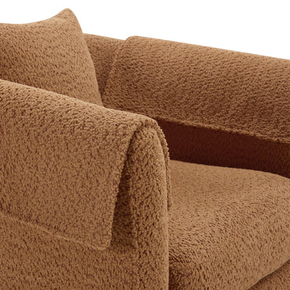 Swivel Accent Chair with Ottoman Set, Modern Chenille Barrel Armchair with Removable Back Pillow & 2 Armrest Covers for Living Room, Bedroom, Office, Yellow New Era Fashion LLc
