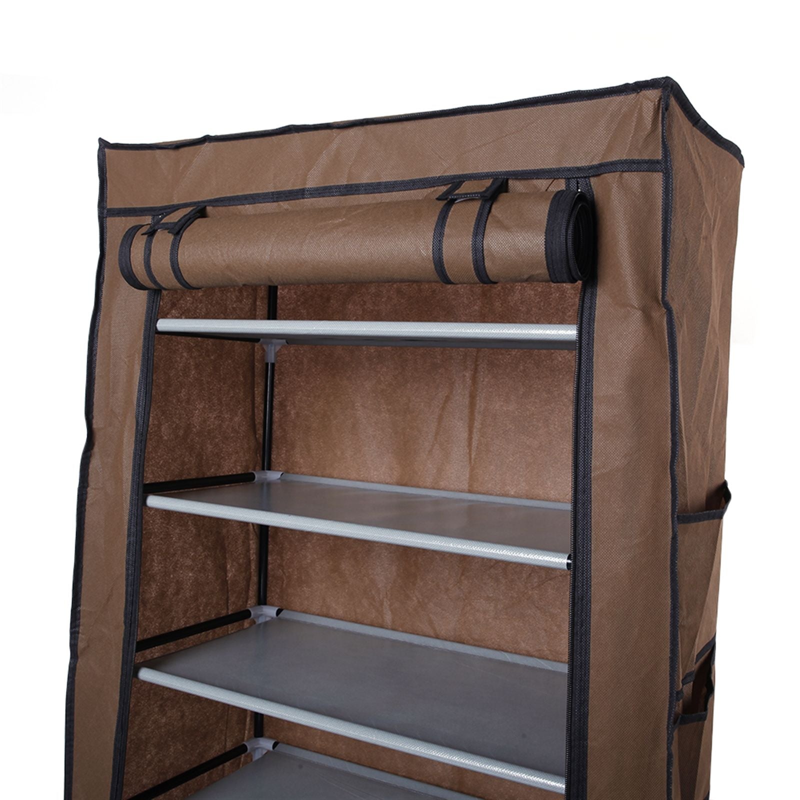 Room-saving 10-Layers 9 Lattices Non-woven Fabric Shoe Rack Black New Era Fashion LLc