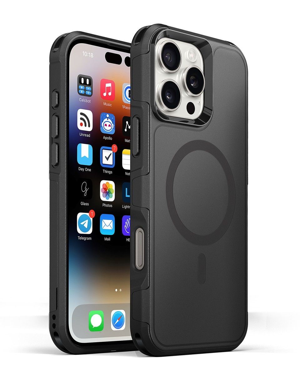 Dual Layer MagSafe Compatible Rugged Armor Protective Black Case made for iPhone 16 Pro New Era Fashion LLc