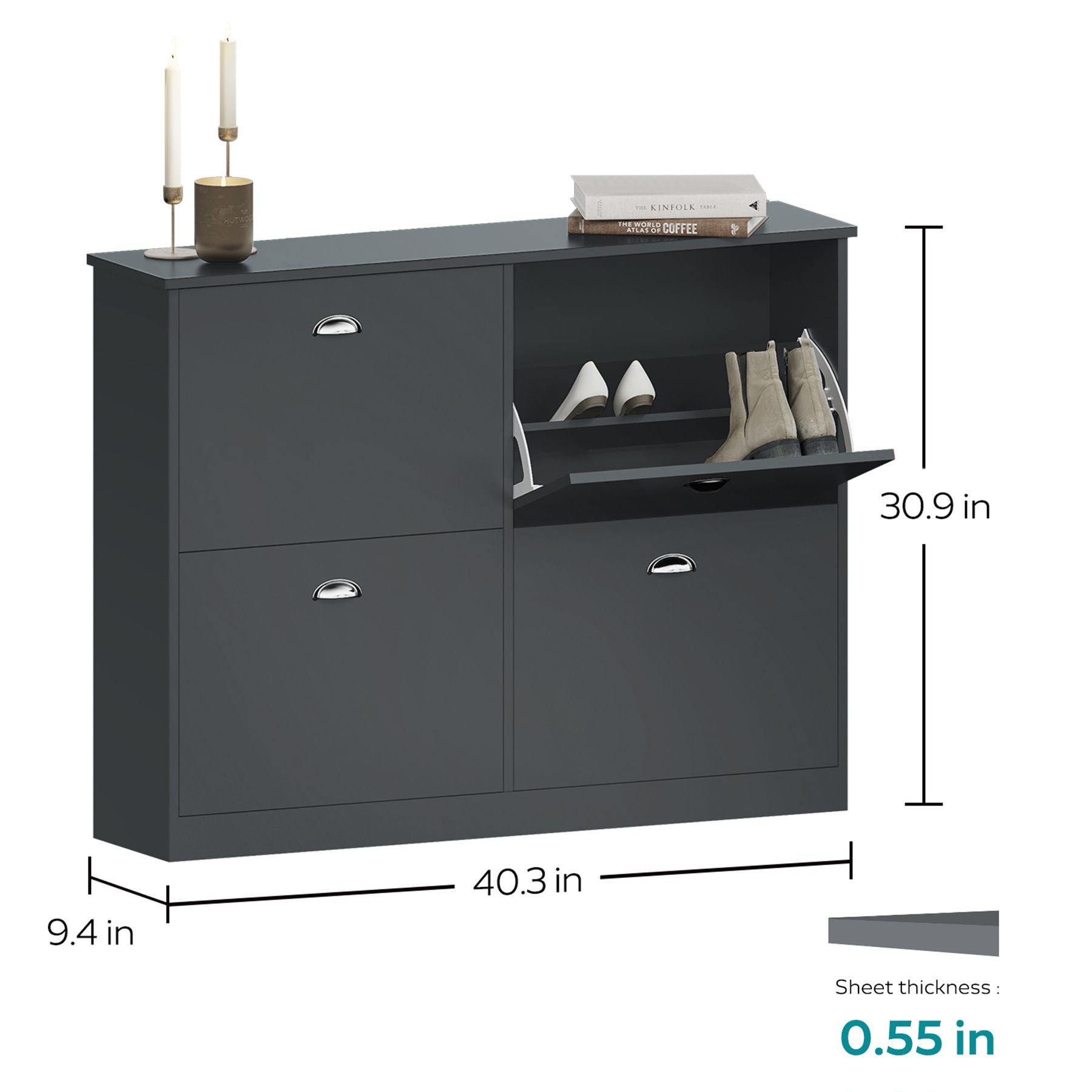 Shoe Cabinet,Hidden Slim Narrow Shoe Rack Cabinet with 4 Drawers for Entryway, Foyer,Hallway,Bedroom New Era Fashion LLc