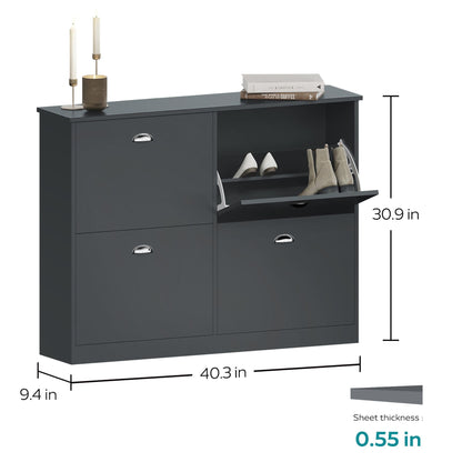 Shoe Cabinet,Hidden Slim Narrow Shoe Rack Cabinet with 4 Drawers for Entryway, Foyer,Hallway,Bedroom New Era Fashion LLc