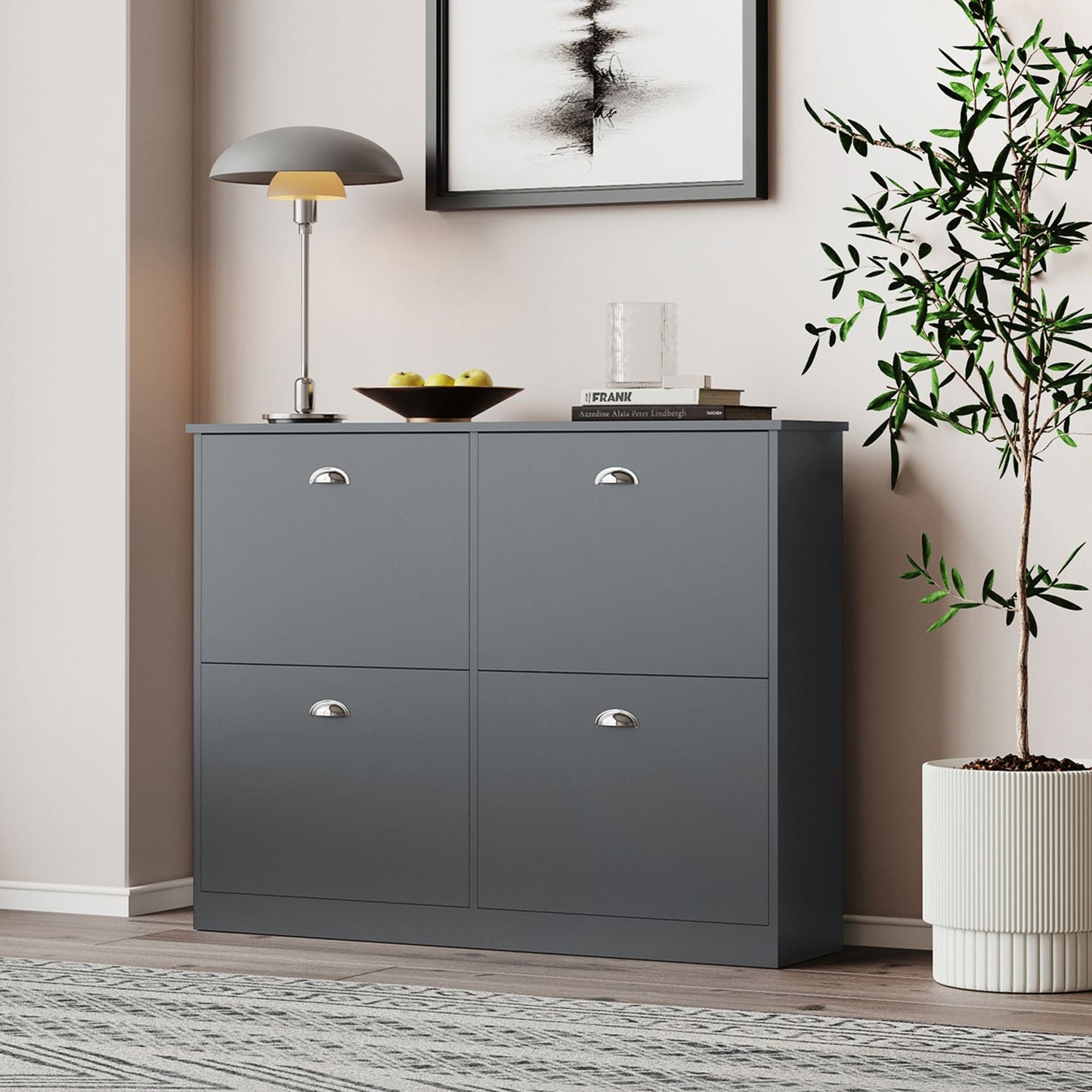 Shoe Cabinet,Hidden Slim Narrow Shoe Rack Cabinet with 4 Drawers for Entryway, Foyer,Hallway,Bedroom New Era Fashion LLc