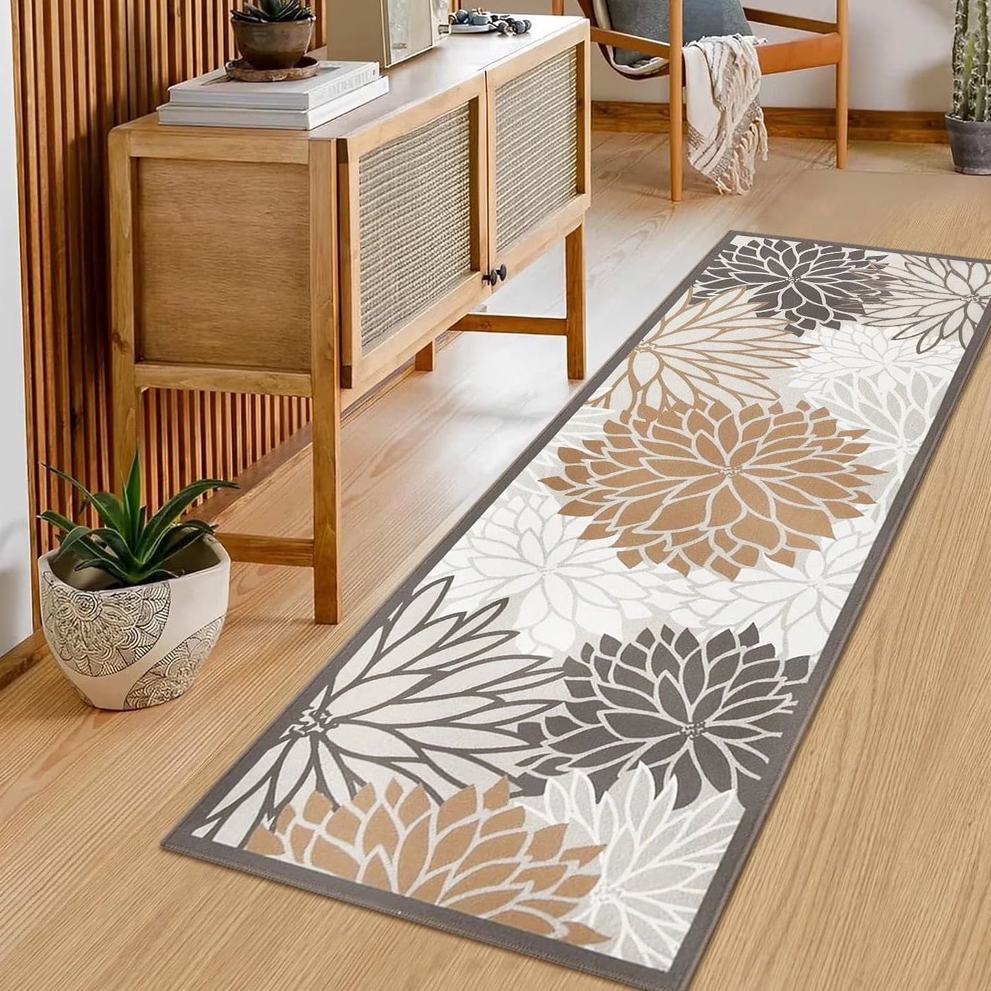 Runner Rugs for Hallway, 2'x6' Laundry Room Rug Mat, Washable Non Slip Kitchen Rugs and Runners, Bathroom Floor Carpet, Beige New Era Fashion LLc