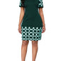Printed Elegant Pencil Dress; Crew Neck Short Sleeve Casual Dress For Summer & Spring; Women's Clothing New Era Fashion LLc
