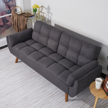 75" Flared Arm Convertible Sleeper Sofa-Dark Gray New Era Fashion LLc