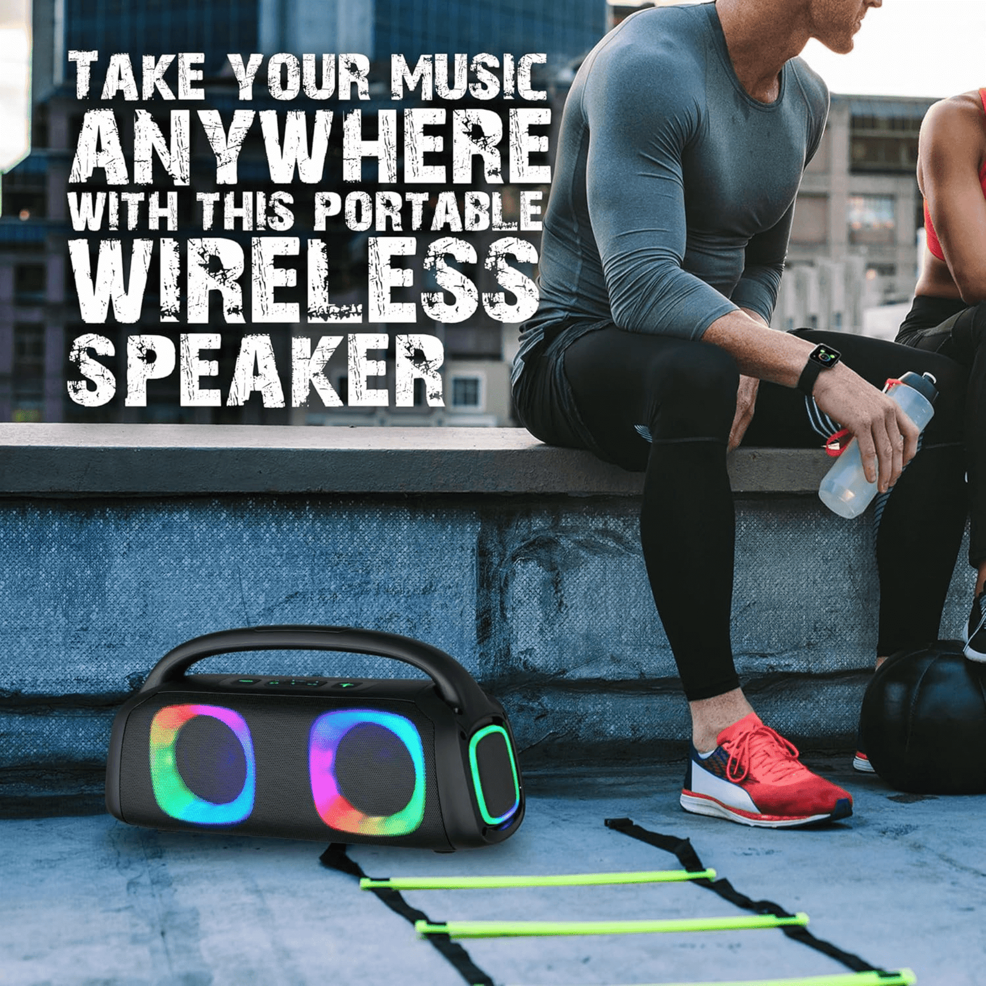 IQ Sound Portable Bluetooth Speaker with RGB Lights and TWS-Enhanced Stereo Sound New Era Fashion LLc