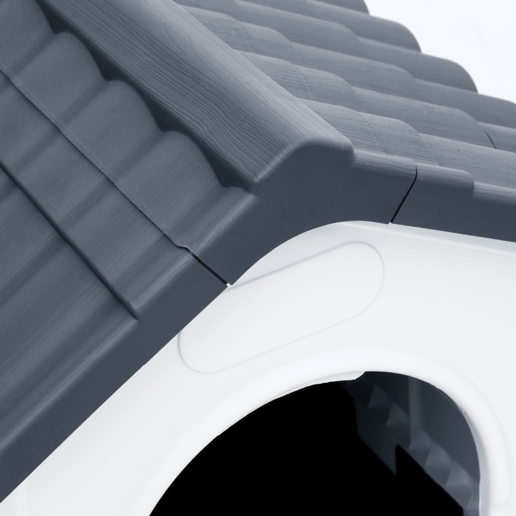 Dog House Grey, White, Black Polypropylene Small Durable New Era Fashion LLc