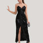 Floral Sequined Dress, Sexy Spaghetti Strap Sleeveless Party Dress, Women's Clothing New Era Fashion LLc