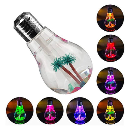 1pc 400ml Colorful Light Bulb Air Humidifier Essential Oil Diffuser Atomizer Freshener Mist Sprayer Car Home Silent Humidifier New Era Fashion LLc