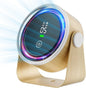 Small Desk Fan 5000mAh Rechargeable Battery Powered -Retro Low Noise Quiet Portable Gentle Blowing with LED Night Light Office Bedroom Table Top Wall Hanging Kitchen Camping Dorm 5-Speed 360° Rotation New Era Fashion LLc