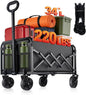 Collapsible Foldable Wagon Cart with Wheels - 220LBS Heavy Duty Folding Wagon Carts, Portable Lightweight Utility Wagon with All-Terrain Wheels & 2 Cup Holders, Grocery/Beach/Sports/Shopping/Black New Era Fashion LLc