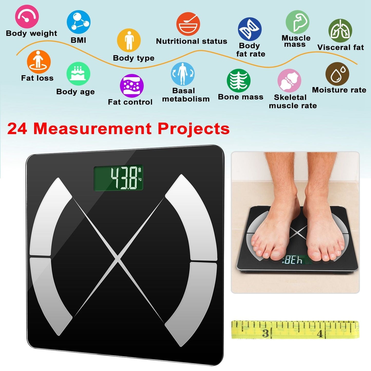 Smart Body Composition Scale Fat Monitor Digital APP Scale BMI Health Analyzer New Era Fashion LLc