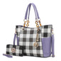 MKF Collection Bonita Checker Tote Handbag & Wallet Set Women by Mia K New Era Fashion LLc