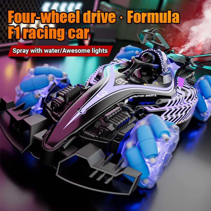 Remote control toy car F1 racing style, with music and light, the tail can be spray. New Era Fashion LLc