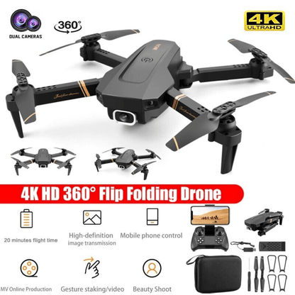 4DRC V4 Drone with 1080P HD Camera for Adults and Kids, Foldable Quadcopter with Wide Angle FPV Live Video, Trajectory Flight, App Control,Optical Flow, Altitude Hold and 2 Modular Batteries New Era Fashion LLc
