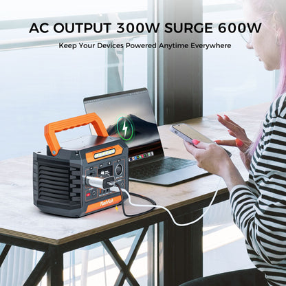 300W Portable Power Station, 230.88Wh /62400mAh Solar Generator, Regulated DC Output Backup Battery with AC Outlet, LED Light Power Station for CPAP Camping New Era Fashion LLc