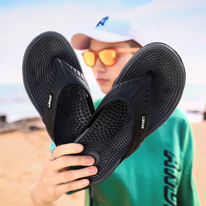 Men's flip-flops; breathable beach shoes; massage soles; men's sandals New Era Fashion LLc