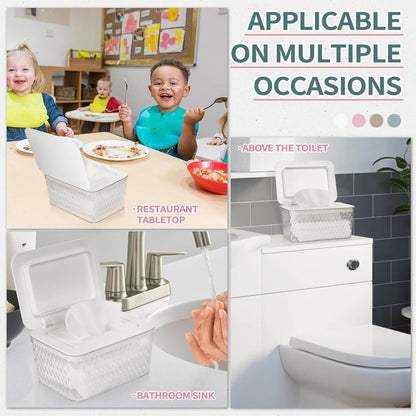 Wipes Dispenser, One-Handed Operation Wipe Holder for Baby & Adult, Seal-Designed Wipes Container for Bathroom Keep Diaper Wipes Fresh New Era Fashion LLc