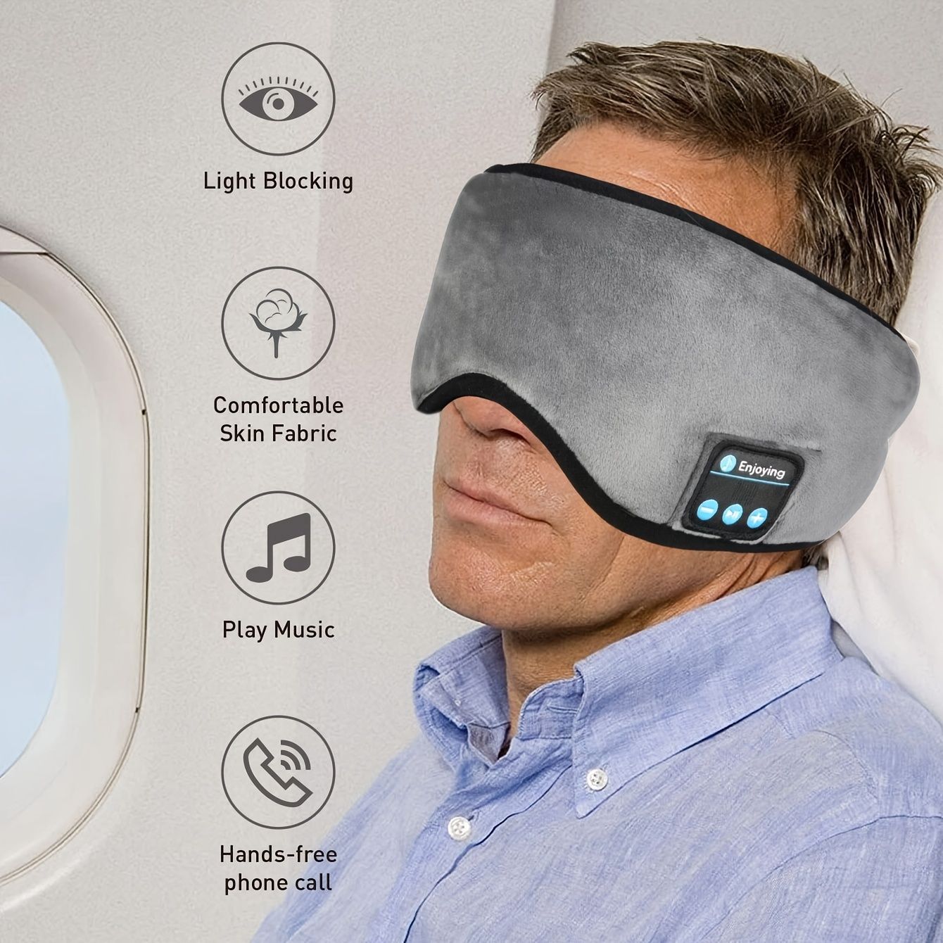 Sleep Mask; WirelessSleeping Headphones Music Earbud EyeMask For Side Sleepers Men; Women Girl Ultra Soft Thin Speakers Cool New Era Fashion LLc