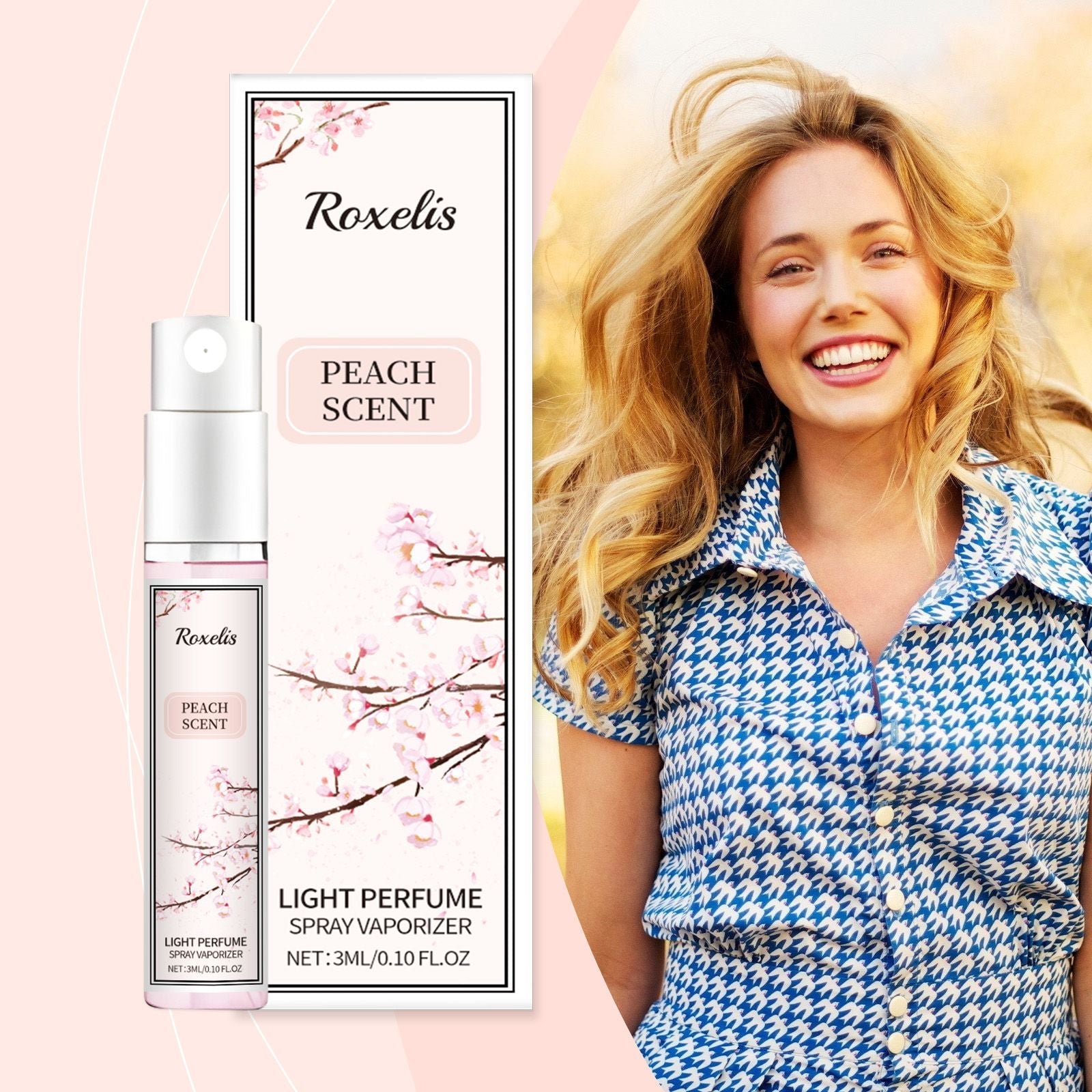 Roxelis Peach Perfume Spray Fresh Fruit Lasting Fragrance Light Elegant Fresh Fruit Fragrance Charm Perfume Spray New Era Fashion LLc