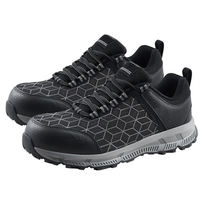 Steel Toe Shoes for Men, US Size 8.5 Wide, Men's Cushion Sport Safety Toe Athletic Work Shoe, Indestructible Safety Sneakers Lightweight,Breathable Industry Construction Work Shoes, Black New Era Fashion LLc