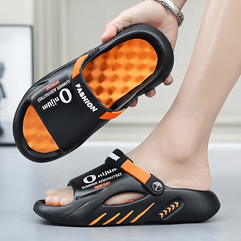 Platform Men's EVA Clog Slippers, Trendy Hole Design Mule Slides with Back Strap, Cushioned Elevated Casual Shoes for Summer, Streetwear, Indoor, Outdoor New Era Fashion LLc