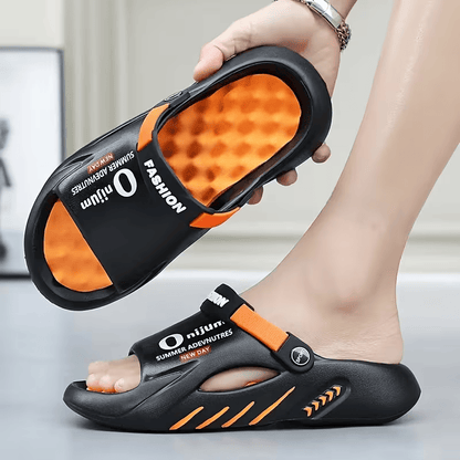 Platform Men's EVA Clog Slippers, Trendy Hole Design Mule Slides with Back Strap, Cushioned Elevated Casual Shoes for Summer, Streetwear, Indoor, Outdoor New Era Fashion LLc