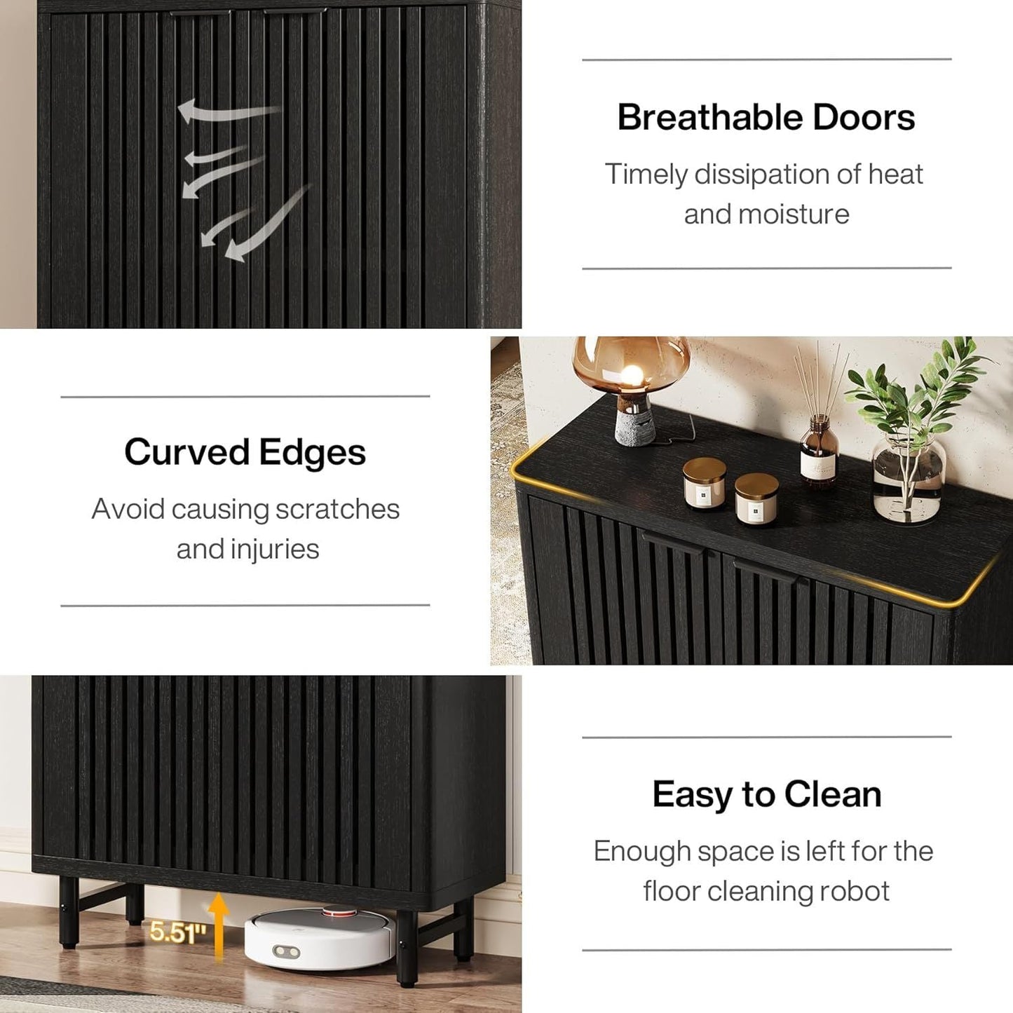 6-Tier Wooden Shoe Cabinet with Louvered Doors & Adjustable Shelves New Era Fashion LLc