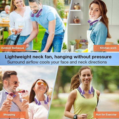 Neck Fan, 6 Speeds Adjustable Portable Personal Fan Rechargeable, Faster Cooling Wearable Fan, Ultra Quiet for Home, Office, Travel, Outdoor New Era Fashion LLc