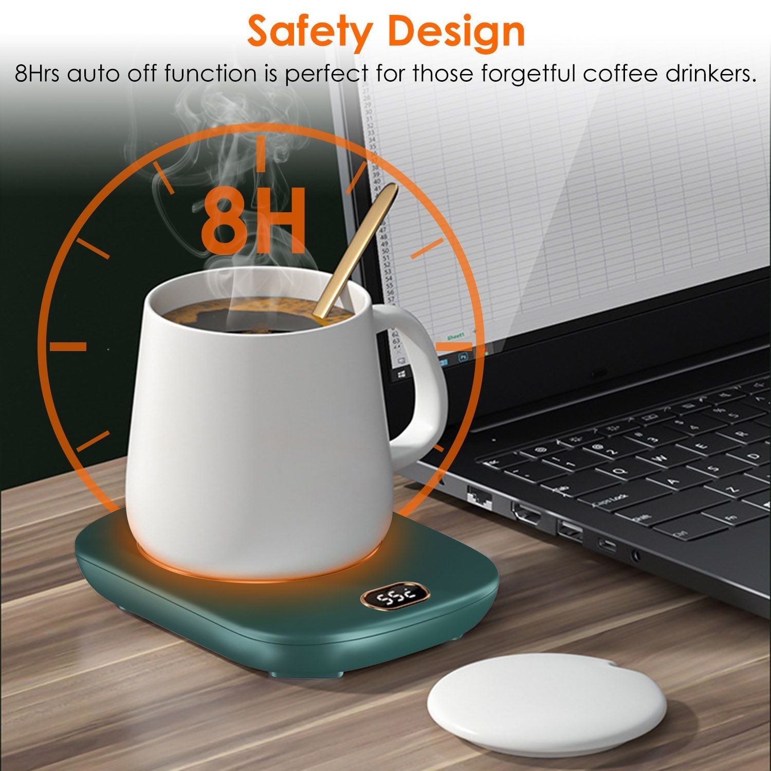 Electric Coffee Mug Warmer for Desk Auto Shut off USB Tea Milk Beverage Cup Heater Heating Plate for Office Home 3 Temperature Setting New Era Fashion LLc