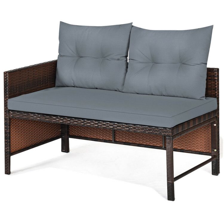 3 Pieces Outdoor Patio Corner Rattan Sofa Set New Era Fashion LLc