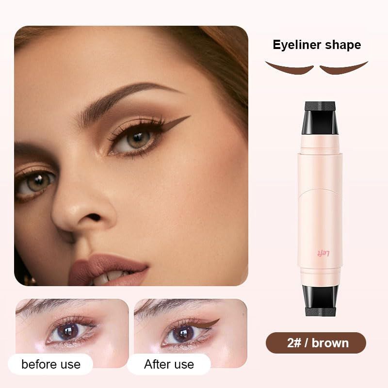 Winged Eyeliner Stamp Pen Dual Head Rotating Design, Quick-Dry, Long-Lasting, Smudge-Proof for Easy Cat Eye (1#/Black) New Era Fashion LLc