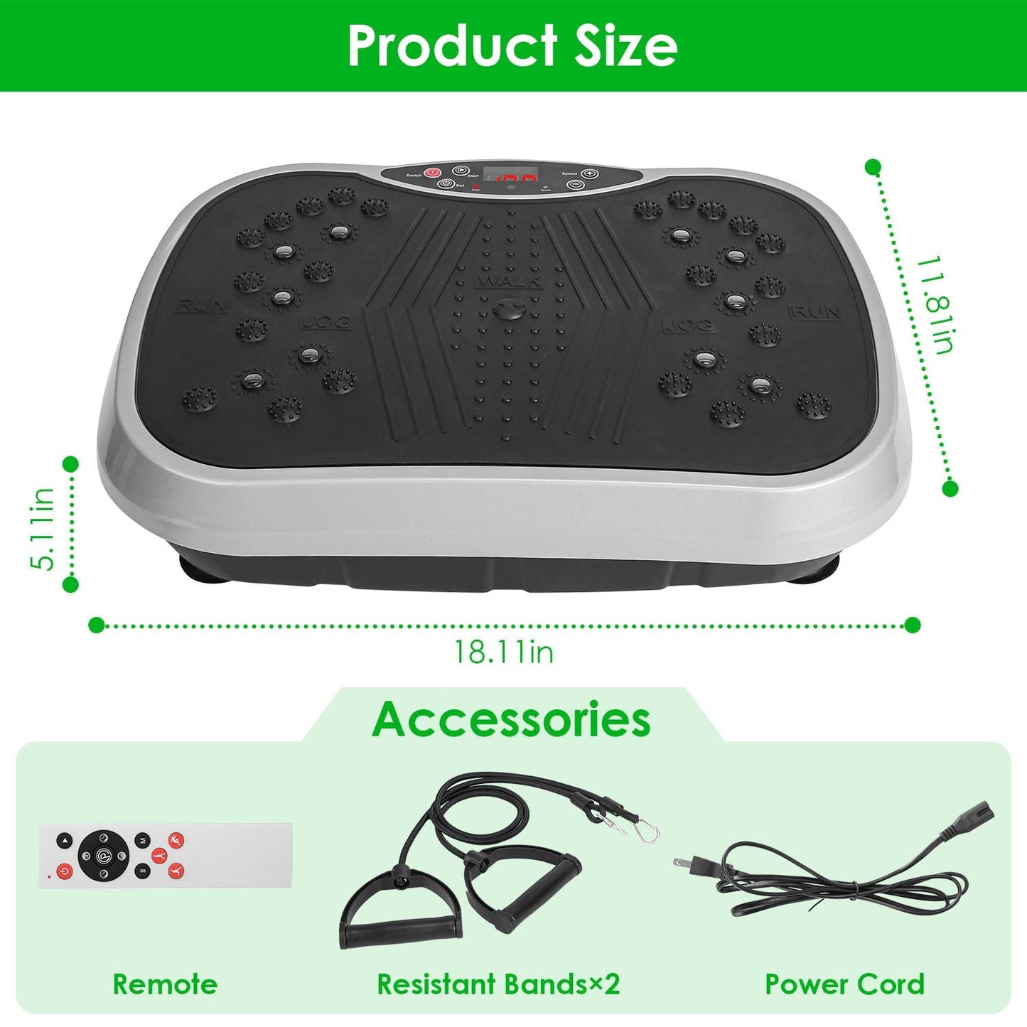 Vibration Exercise Machine With Resistant Bands Remote Control Whole Body Vibration Platform Workout Equipment Home Fitness Training Equipment For Weight Loss Fat Burner New Era Fashion LLc