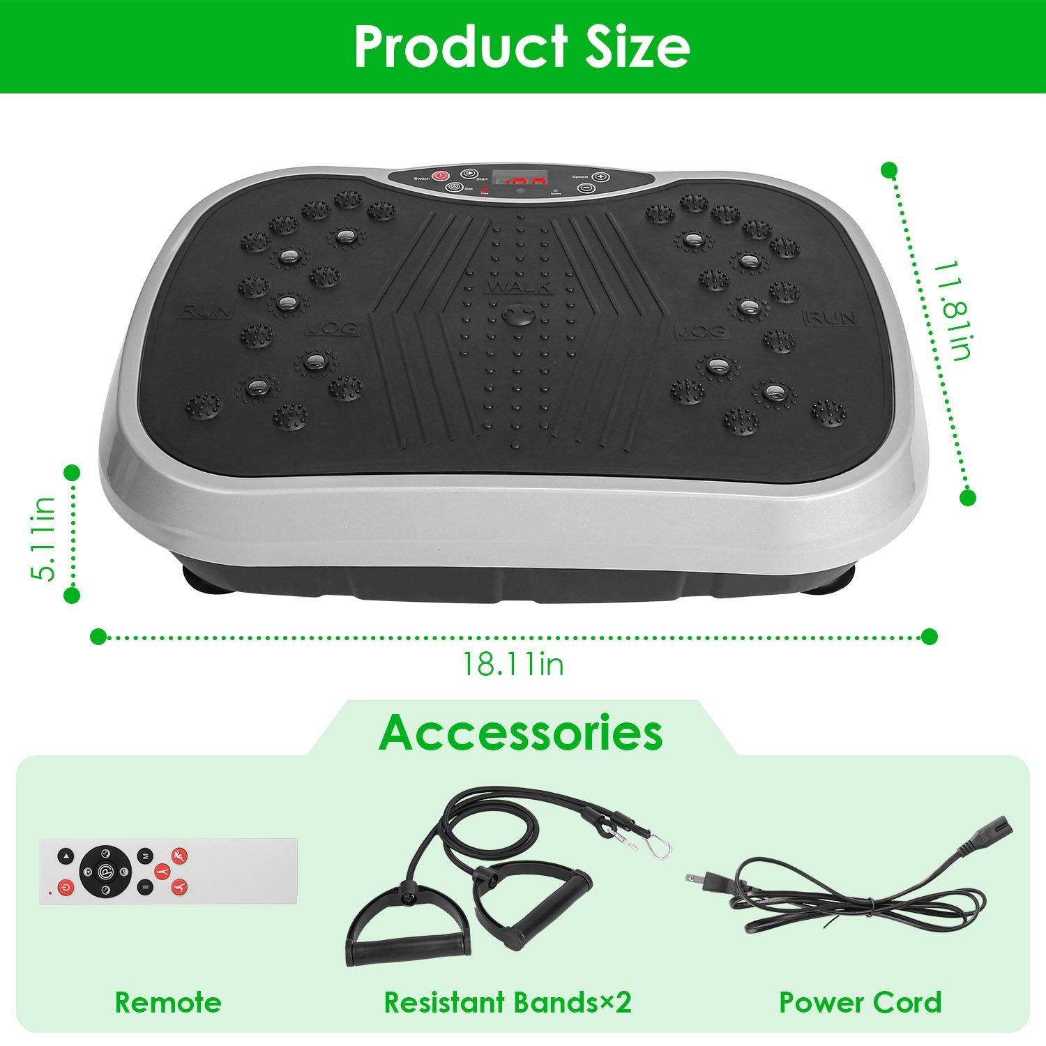 Vibration Exercise Machine With Resistant Bands Remote Control Whole Body Vibration Platform Workout Equipment Home Fitness Training Equipment For Weight Loss Fat Burner New Era Fashion LLc