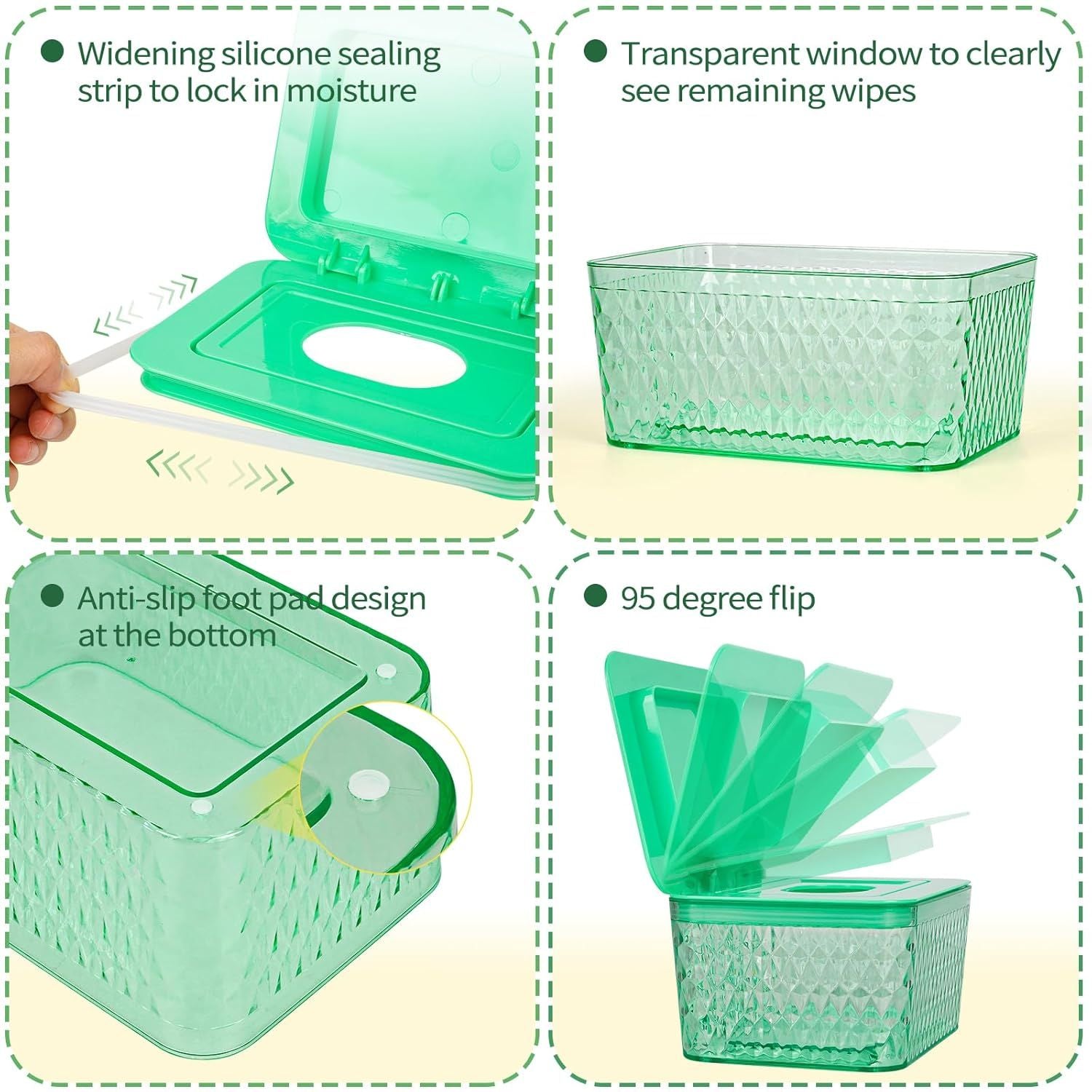 Wipes Dispenser, One-Handed Operation Wipe Holder for Baby & Adult, Seal-Designed Wipes Container for Bathroom Keep Diaper Wipes Fresh New Era Fashion LLc