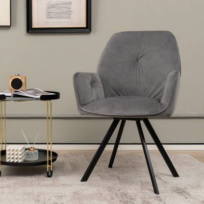 Set of 2 Swivel Accent Arm Chairs with Metal Legs and Wide Back New Era Fashion LLc