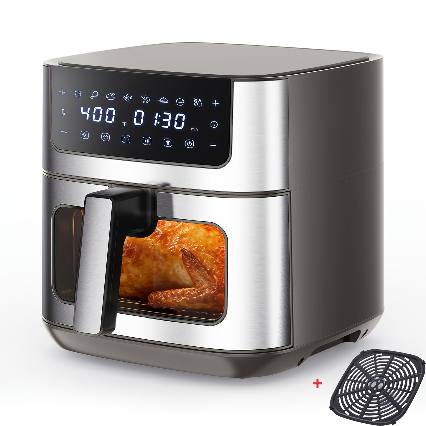 6.34QT Multi-Function Air Fryer with Ceramic Coating Suitable for Roast, Bake, Broil, Dehydrate, Reheat & Keep Warm, Digital Temperature (90°F-450°F), Easy-Clean Cooker for, -Type Plug ( Plug) New Era Fashion LLc