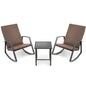 3 Pieces Patio Rattan Rocking Furniture Set New Era Fashion LLc