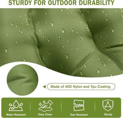 Camping Sleeping Pad, Ultralight Camping Mat with Pillow Built-in Foot Pump, 4" Thick Inflatable Sleeping Mat Compact for Backpacking, Hiking, Car Traveling, Camp Tent New Era Fashion LLc